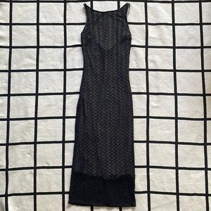 Bebe black lace maxi dress size small